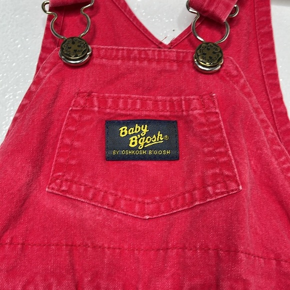 Vintage Baby B'gosh by Oshkosh Red Buckle Overalls Kids 24 Months BLEMISH - Picture 2 of 6